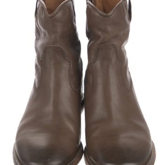 Distressed Leather Ankle Boots - Picture 3 of 5